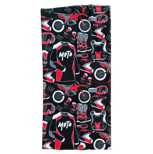 Peto Moto Negro Rojo Pescuezo Peto Pescuezo